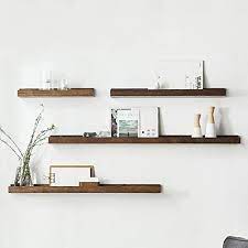 Wall Shelf Modern Wood Floating Wall Shelf Decor Floating Shelves Wall Mounted Set Of 4 For B Wall Shelf Decor Shelf Decor Living Room Floating Shelves Bedroom