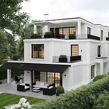 Black And White Modern House Design White Modern House With Black Trim House Designs Exterior Dream House Exterior House Exterior