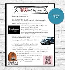 Oct 20, 2021 · the santa fe animal shelter and humane society is hosting trivia night at 6 p.m. The Year Of 1933 Birthday Party Trivia Download Printable Etsy In 2021 Birthday Party Activities Trivia Birthday
