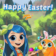 Happy Easter from Kiwi and Mango! 🥚🐰🍓 Celebrate with Juice Jam:  jamcity.me/JJ_FB_Post