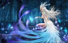 View auction details, art exhibitions and online catalogues; Wallpaper Girl Trees Forest Blonde Feathers Style Girl Magic Insects Fantasy Art Beautiful Art Style Fiction Blonde Images For Desktop Section Fantastika Download