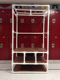 The blue shelves add a wonderful pop of color against the simple white refurbished ladders. How To Make A Closet Organizer Out Of Pvc 8 Steps With Pictures Instructables