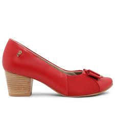 Scarpin Carmim Salto Medio Couro Tecido Laco Usaflex Mobile