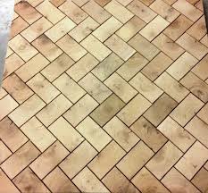 Herringbone End Grain Oak Blocks Unfinished Before Grout End Grain Flooring Alternative Flooring Flooring