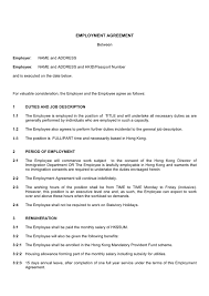 Information on employment law and what a malaysian employment contract should an oral agreement is sufficient for employment lasting less than a month. Employment Agreement Hong Kong In Word And Pdf Formats