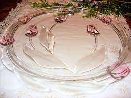 Cake stand mikasa china & dinnerware. Vintage Mikasa Cake Plate Mikasa Juliana Cake Plate Vintage Crystal Platter With Frosted Pink Tulips Pink Tulips Vintage Crystal Cake Plates