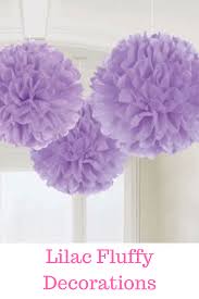 Add Some Extra Colour To Your Party Decorations With These 40cm Lilac Paper Fluffy Pom Pom Decorations P Paper Decorations Lilac Decor Girls Party Decorations