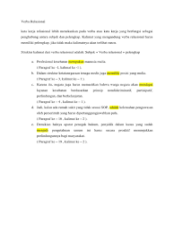 Kalimat berpredikat verba intransitif dan contoh kalimatnya. Verba Relasional