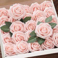 Focal, filler, line flowers, and greens are all packaged together, giving you a variety of flowers in one box! Higfra Artificial Flowers Blush Fake Roses Real Looking Foam Roses With Stem For Diy Wedding Bouquets Centerpieces Bridal Shower Party Home Decorations Blush Artificial Flowers Amazon Com Au