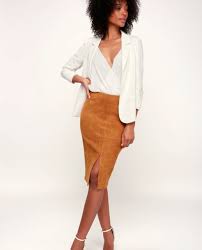 Get the lowest price on your favorite brands at poshmark. Camel Suede Pencil Skirt Online Fashion Store