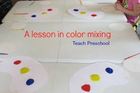 Also tell them that secondary colors are colors that are created by mixing primary colors support: A Lesson In Color Mixing Teach Preschool