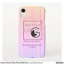 Rustic Peach Pink Wood Add Your Logo Business Ipho Iphone Case Zazzle Com In 2021 Peach Pink Girly Phone Cases Peach