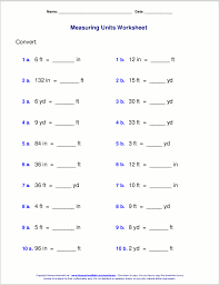 Customary Measuring Units Worksheets