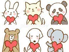 ハートを持つ動物 ウサギ ネコ パンダ クマ イヌ ゾウ イラスト素材 うさぎ イラスト かわいい かわいい うさぎ イラスト パンダ イラスト