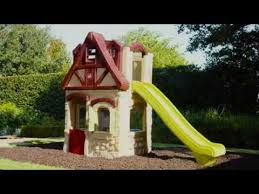 Step 2 outdoor playhouse with slide. Step2 2 Story Playhouse Slide Youtube