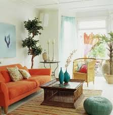Turquoise And Coral Orange Living Room Love Color Combo Living Room Orange Blue And Cream Living Room Bohemian Living Room