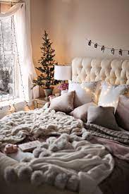 16 Cozy Winter Bedrooms You Ll Want To Hide In Stylecaster Christmas Room Decor Winter Bedroom Decor Winter Bedroom
