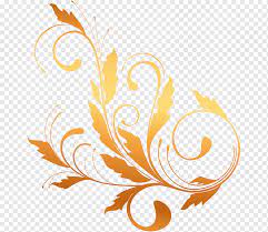 Fill your cart with color today! Floral Flower Gold Floral Design Raster Graphics Motif Text Orange Line Gold Floral Design Flower Png Pngwing