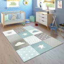 Kinderteppich Kinderzimmer Kariert Punkte Wolken Sterne In Pastell Blau Grau Kinderteppiche Teppich Kinderzimmer Teppich Rosa Teppich Grau