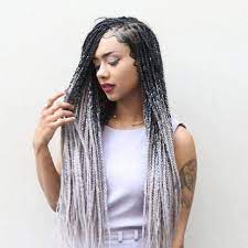 Catface Hair Black Grey Ombre Jumbo Braiding Hair 30 Inches Etsy Jumbo Braiding Hair Braid In Hair Extensions Box Braids Hairstyles