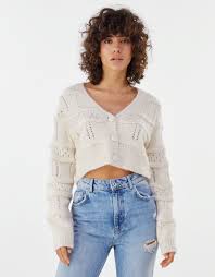 Shop bershka women's tops at up to 70% off! Open Knit Cropped Jacket Woman Bershka