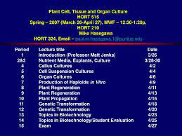 Introduction to plant cell tissue and organ culture. Ppt Plant Cell Tissue And Organ Culture Hort 515 Spring 2007 March 26 April 27 Mwf 12 30 1 20p Hort 210 Mike Has Powerpoint Presentation Id 370449