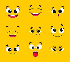 Es una respuesta de muy corta duración, que rápidamente deriva en otra emoción. Coleccion De Caras De Dibujos Animados Diferentes Emociones Sonrisa Alegria Sorpresa Tristeza Ira Anhelo Susto Emoticones Vectoriales Vector Premium