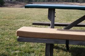 Comfy Picnic Bench Cushion Set Of 2 By Thepamperedcamper On Etsy 100 00 Via Etsy Outdoor Picnic Tables Picnic Bench Picnic Table Bench