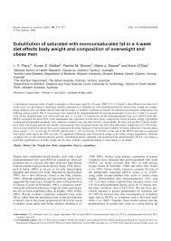 Recebera uma password nova no seu email de registo. Pdf Substitution Of Saturated With Monounsaturated Fat In A 4 Week Diet Affects Body Weight And Composition Of Overweight And Obese Men