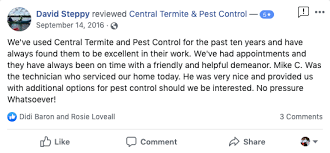 Jared was the technician who serviced our home today. Central Termite Pest Control Home Facebook