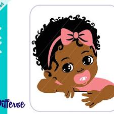 PEEKABOO Little Black Girl Svg, Cute Black Baby With PACIFIER Svg , Little  MELANIN Queen Svg