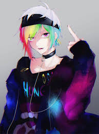 Get inspired by our community of talented artists. Colorful Rainbow Hair Anime Boy Novocom Top