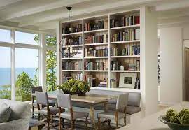 All dining room storage furniture should be shallow to preserve as much space for the dining table and chairs as possible. 15 Ideas For Adding Bookshelves In The Dining Room Home Design Lover
