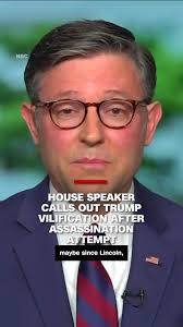 Republican House Speaker Mike Johnson called for an end to divisive  political rhetoric