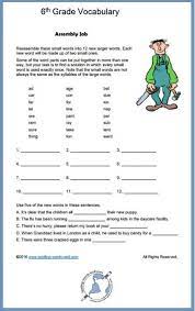 After solving a worksheet, evaluate yourself using the answer key at the end of the worksheet. 6th Grade Vocabulary Fun