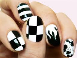 Black And White Flames Nails 20 Black And White Nail Designs White Nail Designs Black And White Nail Designs Black Nail Designs