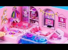 Diy Miniature Dollhouse How To Make A Pink Unicorn Room Youtube Miniature Crafts Diy Miniature Barbie Miniatures