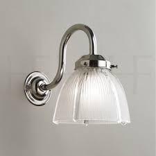 Bathroom living room hallway vanity lamp. Small Swan Neck Bathroom Glass Shade Wall Light