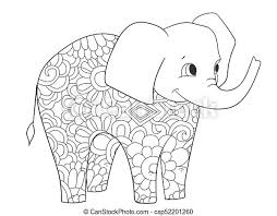 Download Elephant Coloring Vector For Adults Animal Elephant Coloring Book Vector Illustration Animal Anti Stress Coloring For Adult Canstock