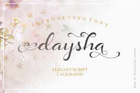 We have the best collection of free wedding fonts! Daysha Beautiful Modern Calligraphy Wedding Font In Fonts On Yellow Images Creative Store