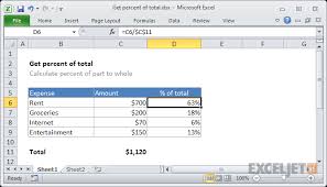 excel formula get percentage of total exceljet