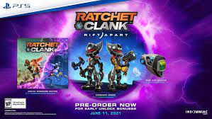 Want to discover art related to ratchet_and_clank_rift_apart? Slideshow Ratchet Clank Rift Apart Key Art Box Art Pre Order Bonuses Digital Editions