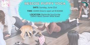 Rescue Puppy Yoga at Barkside