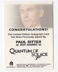 Paul Ritter as Guy Haines James Bond 2009 Archives Autograph Card Auto