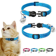 Niedrigste lieferkosten und schneller versand von fantastischen produkten. Soft Cat Breakaway Collars Personalized Reflective Safety Cat Collar Tag Set Ebay