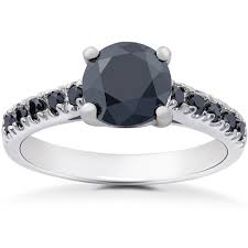 Collection black diamond engagement ring, $13,600, greenwichjewelers.com. Pompeii3 2 1 4 Ct Black Diamond Solitaire Accent Engagement Ring 14k White Gold Size 4 5 Target