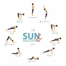 Each round of sun salutation consists of two sets, and each set is composed. Premium Vector Yoga Poses In Concept Of Yoga Sun Salutation C In Flat Design For International Yoga Day