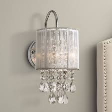 Possini Euro Design Modern Wall Light Chrome 12 Crystal Dangle Sconce For Bathroom Bedroom Hallway Walmart Com Walmart Com