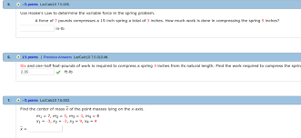 7.1 ounces equal 0.44375 pounds (7.1oz = 0.44375lbs). 5 1 Points Larcalcio 7 5 005 Use Hooke S Law To Chegg Com