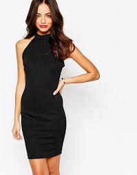 New Look High Neck Ribbed Bodycon Dress At Asos Com Ribbed Bodycon Dress Women Dress Sale Short Long Dresses